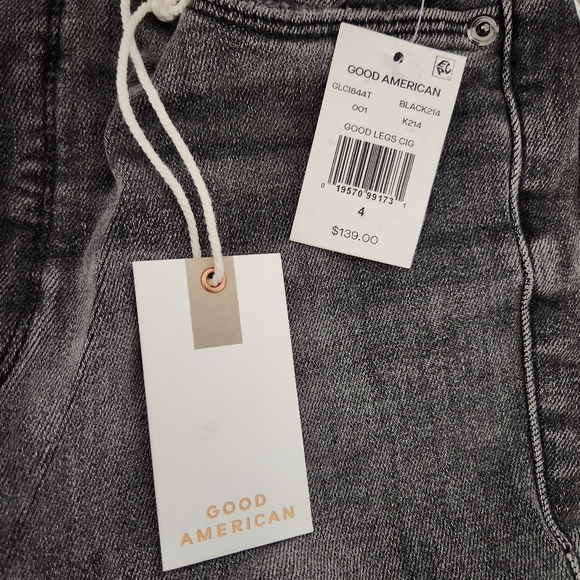 NWT Good American Good Legs Stovepipe Cigarette Jeans in Washed Black 4/27 #0187 - Picture 14 of 15